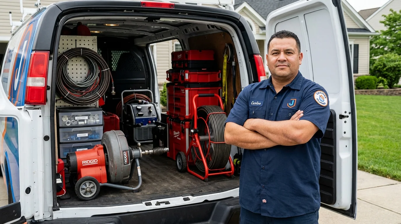 Professional drain cleaning equipment and Johns Plumbing LLC plumber in Shorewood