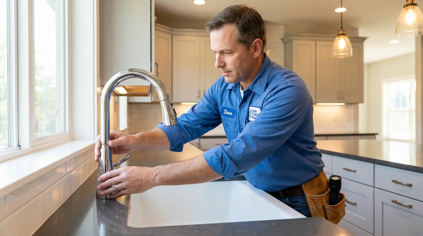 Kitchen faucet installation by Johns Plumbing LLC in Shorewood