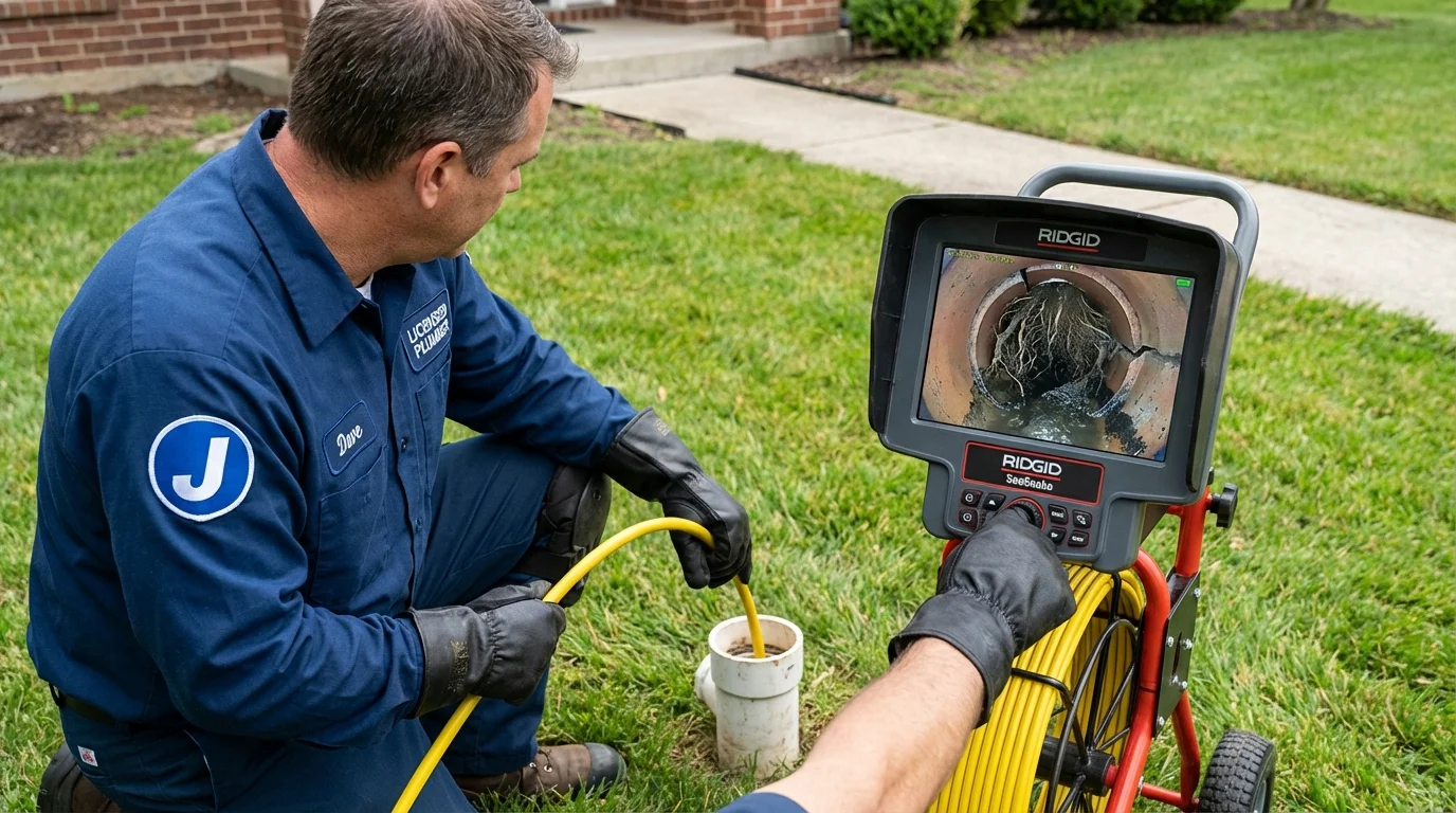 Sewer camera inspection being performed by Johns Plumbing LLC in Shorewood
