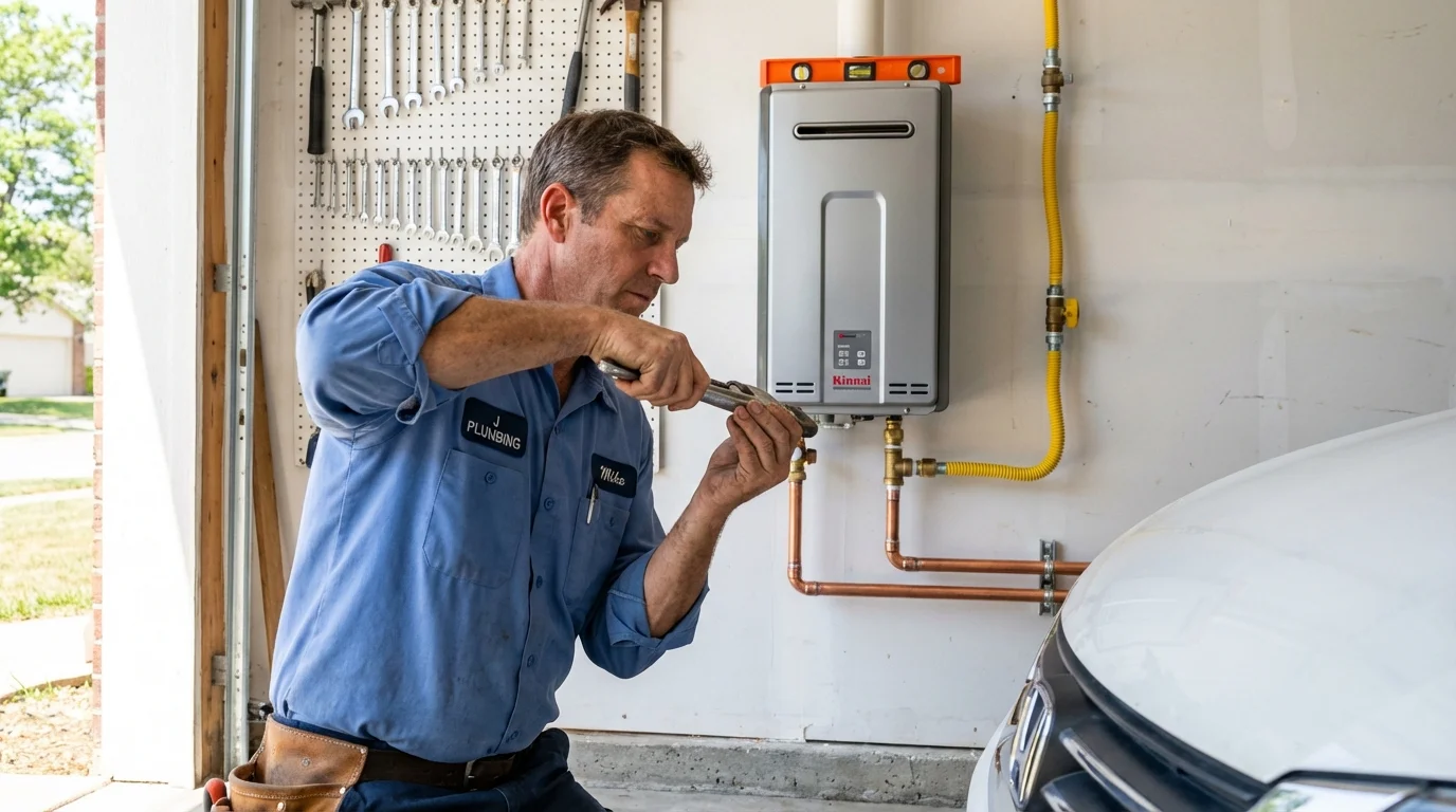 Tankless water heater installation by a Johns Plumbing LLC plumber in Shorewood